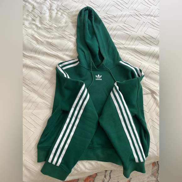 Adidas Originals Green Cropped Hoodie - Size XS - Picture 2 of 3
